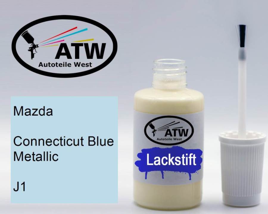 Mazda, Connecticut Blue Metallic, J1: 20ml Lackstift, von ATW Autoteile West.